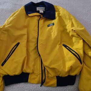 LL Bean Warm Up Ski Snow Yellow Jacket